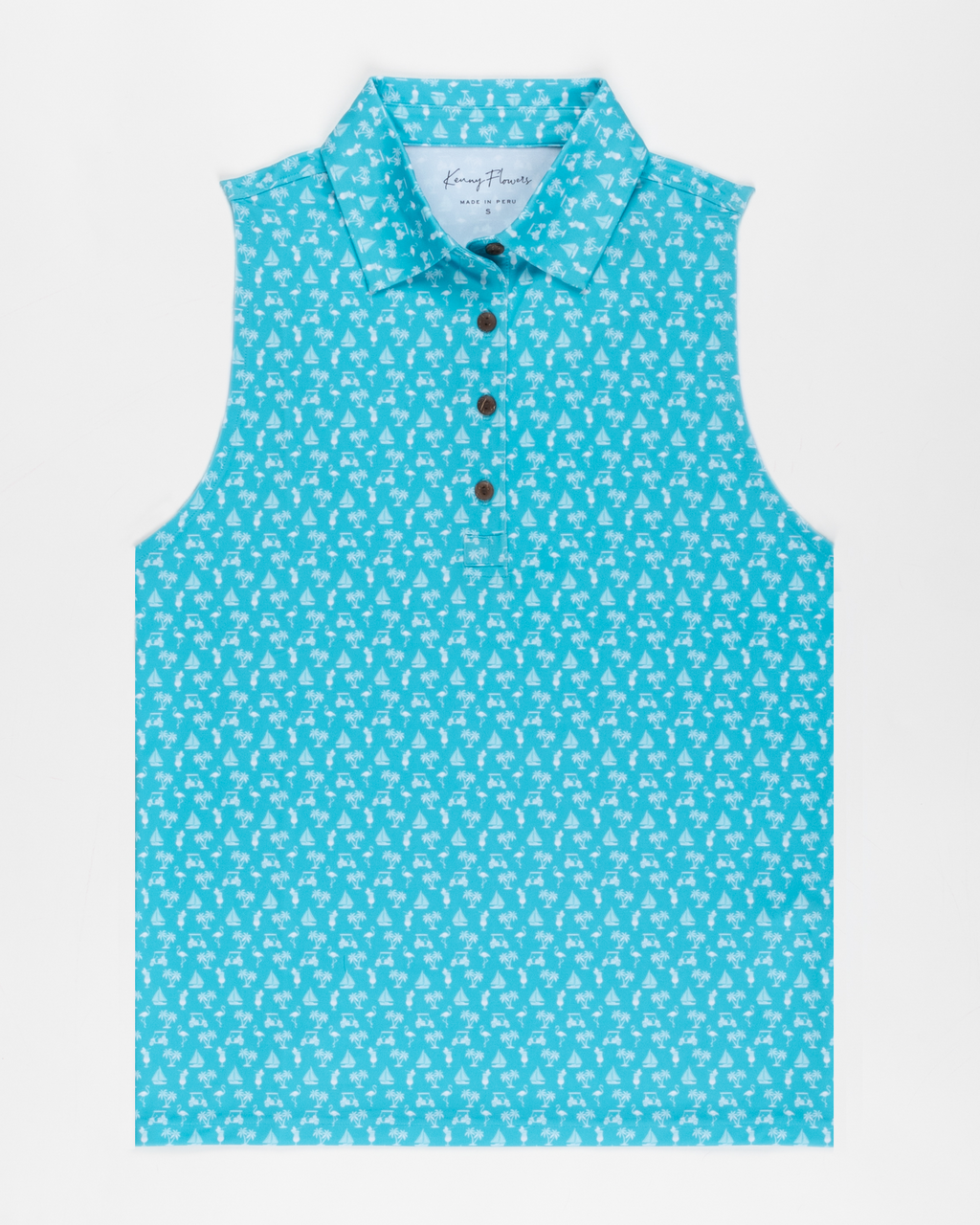 The Afternoon Round - Aqua - Ladies Sleeveless Golf Polo