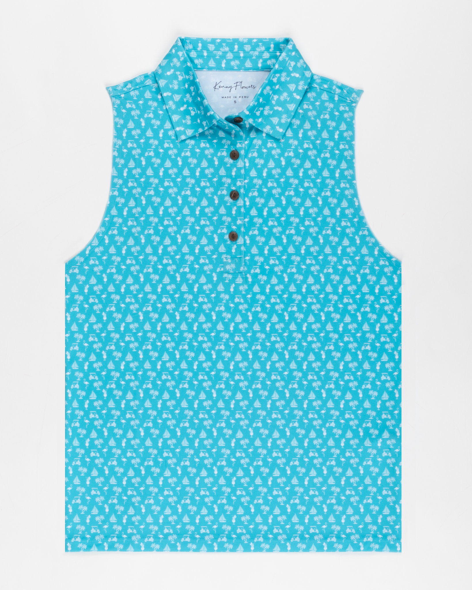 The Afternoon Round - Aqua - Ladies Sleeveless Golf Polo