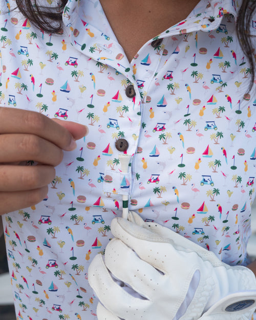 Margaritaville by Kenny Flowers – The Afternoon Golf - Ladies Sleeveless Golf Polo