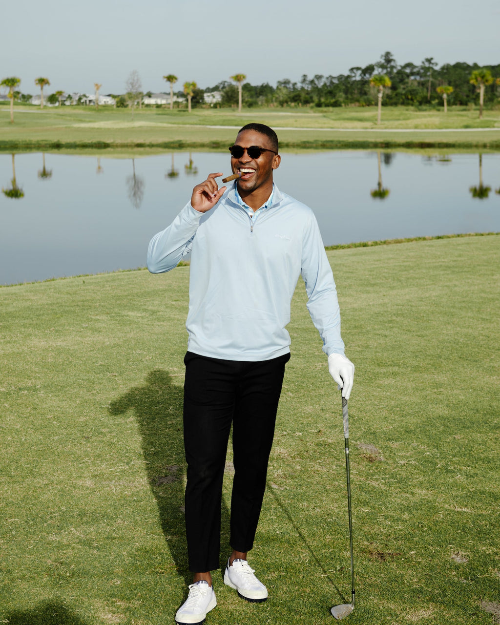 The Kiawah - Sky Blue Quarter Zip Pullover