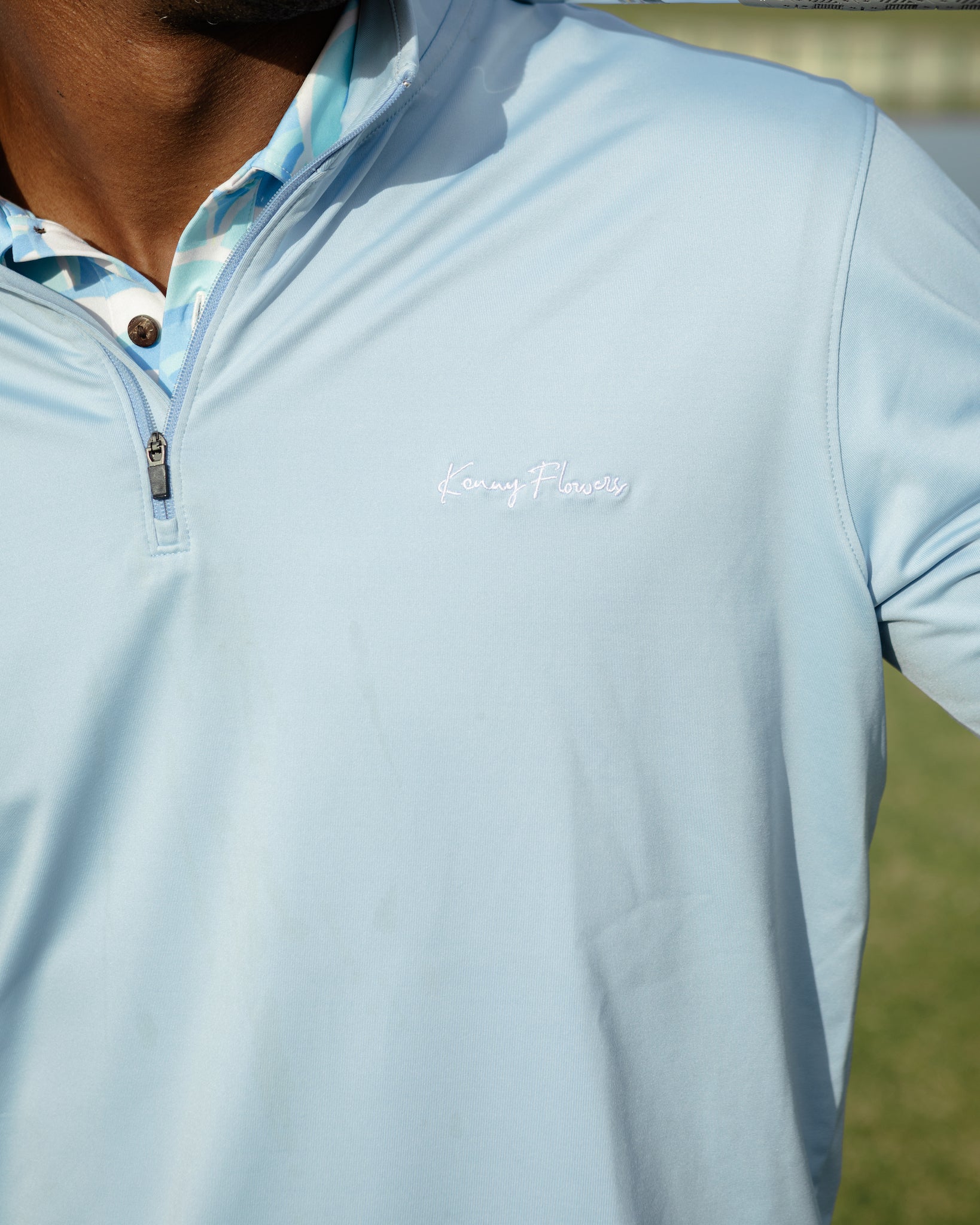 The Kiawah - Sky Blue Quarter Zip Pullover