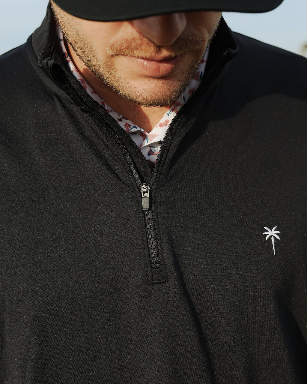 The Lights Out - Black Quarter Zip Pullover