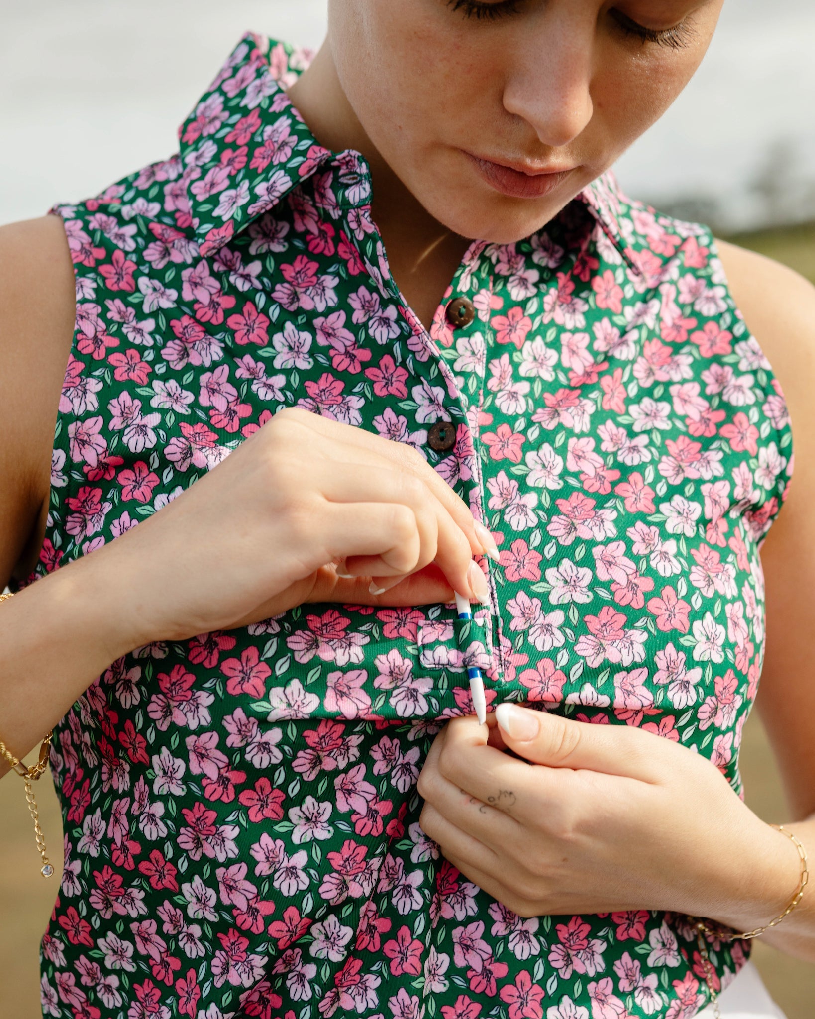 The Azaleas - Ladies Sleeveless Golf Polo